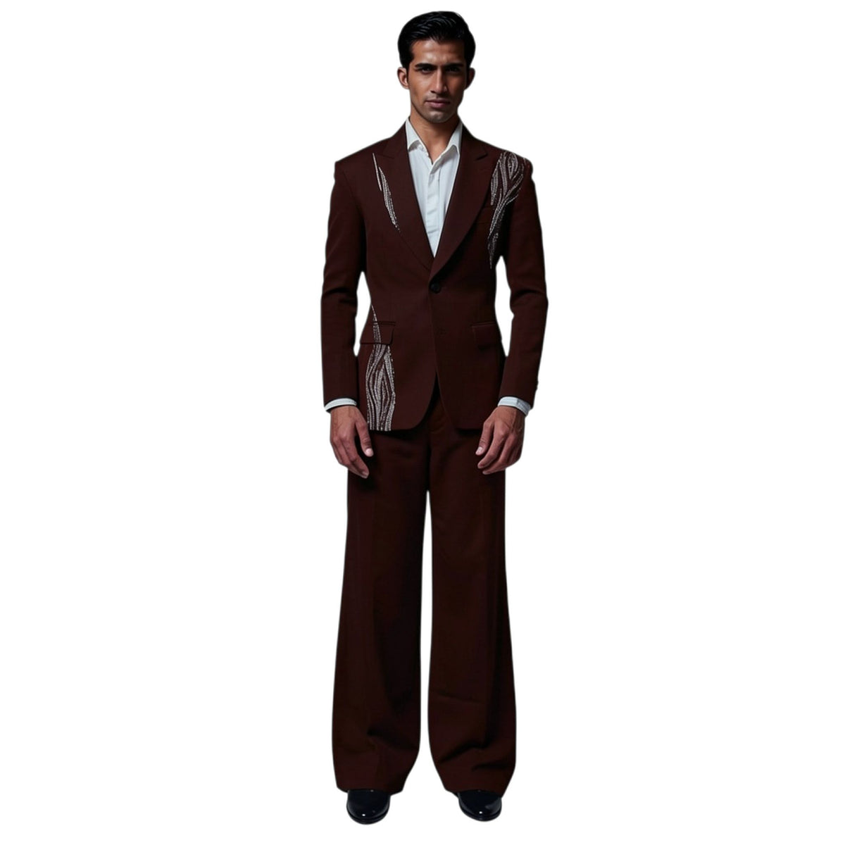 Men's Beaded Tuxedo Blazer – Eclipse - Wine