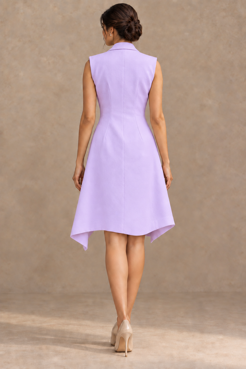 Asymmetric Wrap Blazer Dress – Artline - Lavender
