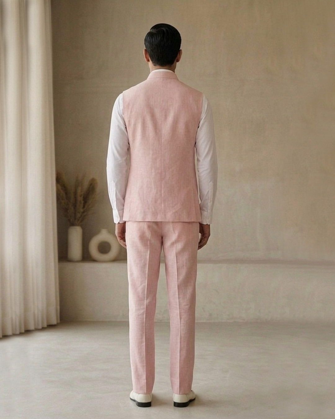 Men's Skyline Embroidered Sadri – Minaret - Pink