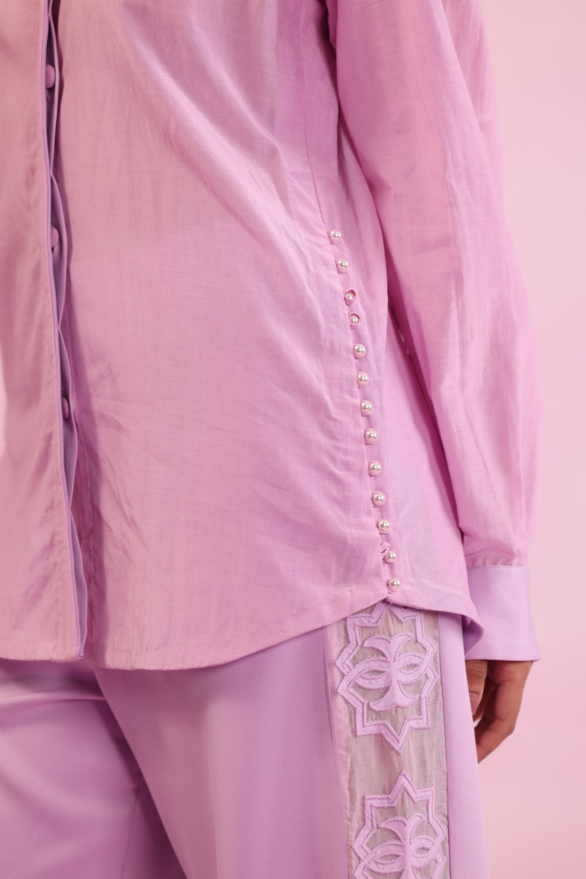 Pearl Side Opening Shirt – Verdant - Lavender