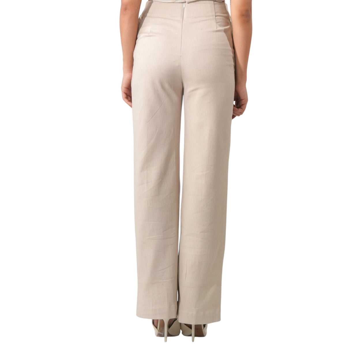 Embroidered Denim Bell Bottoms – Lunette - Beige