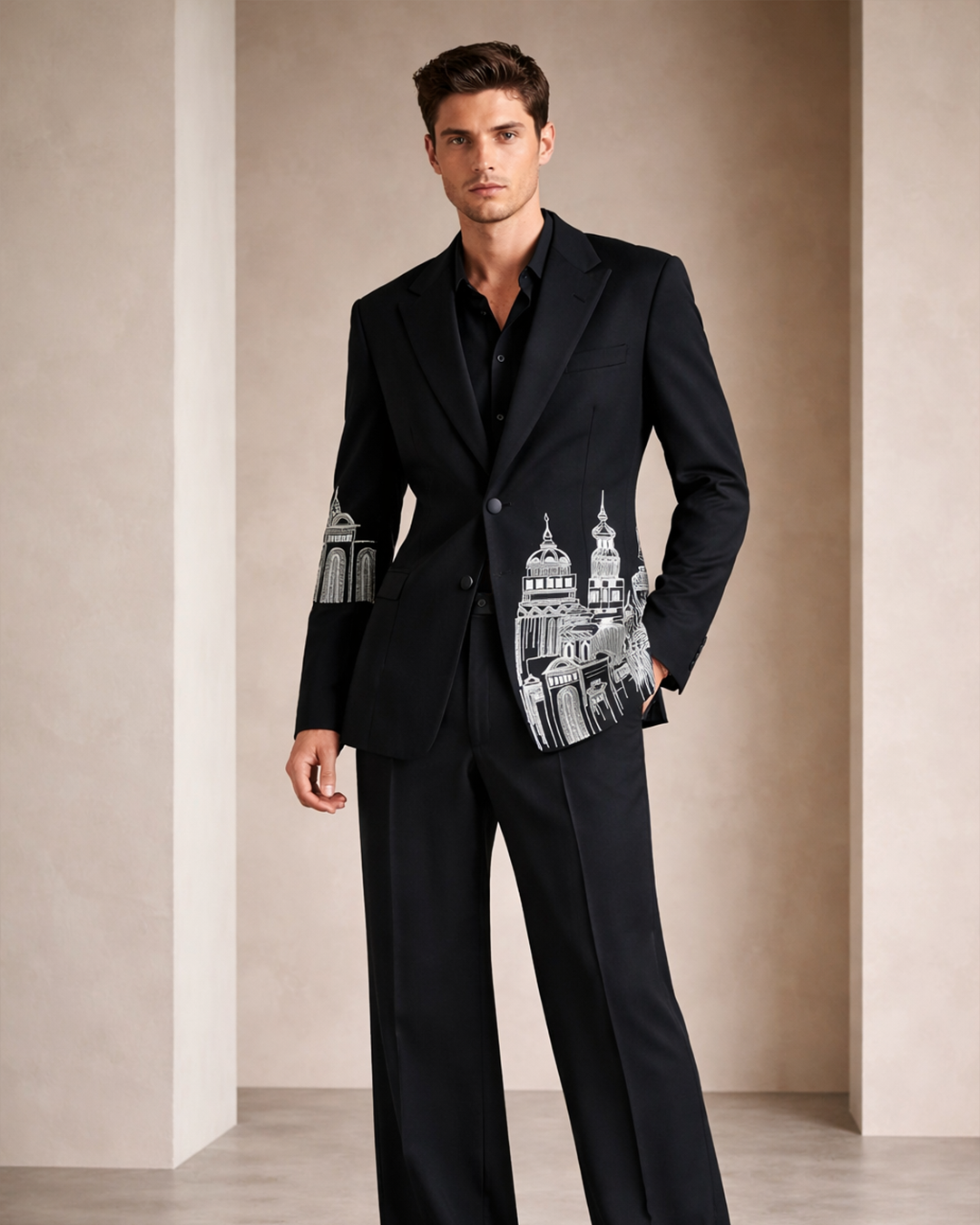 Men's Asymmetric Overlap Blazer – Imperium - Black