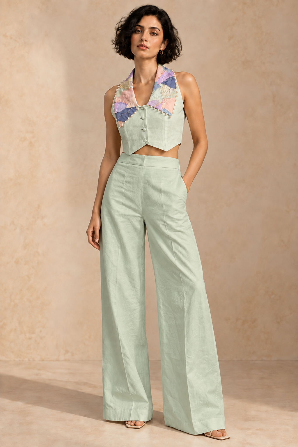 Plain Wide-Leg Trousers – Reclaim - Sage Green