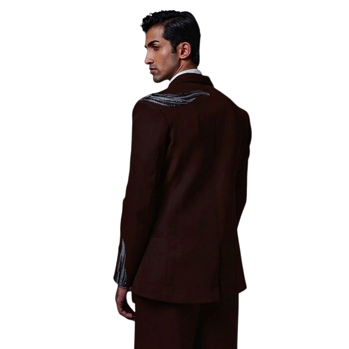 Men's Beaded Tuxedo Blazer – Eclipse - Wine