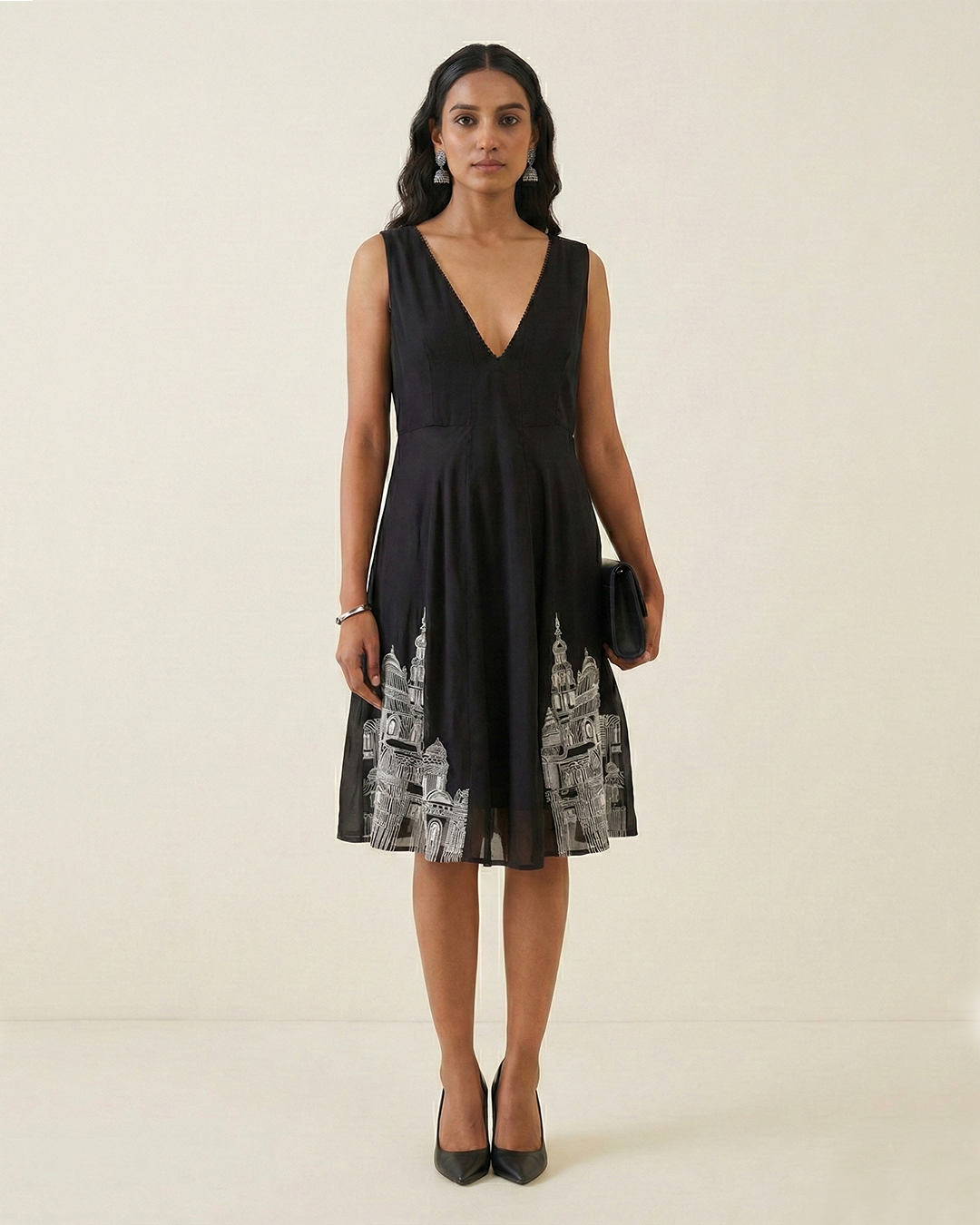 Organza Fit and Flare Dress – Regal - Black