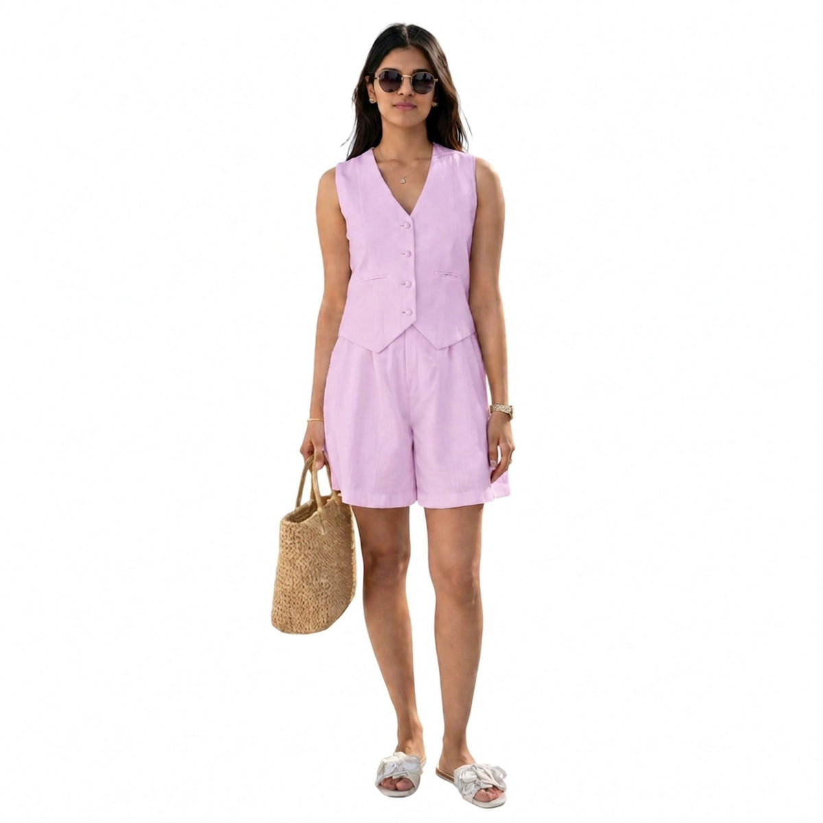 Tailored Hemp Vest – Power Muse - Lavender