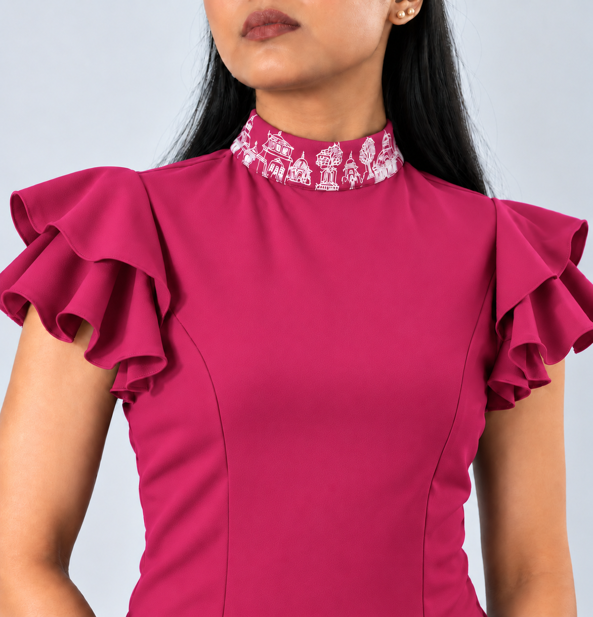 Ruffled Sleeve Bodysuit – Fantasticate - Burst Berry