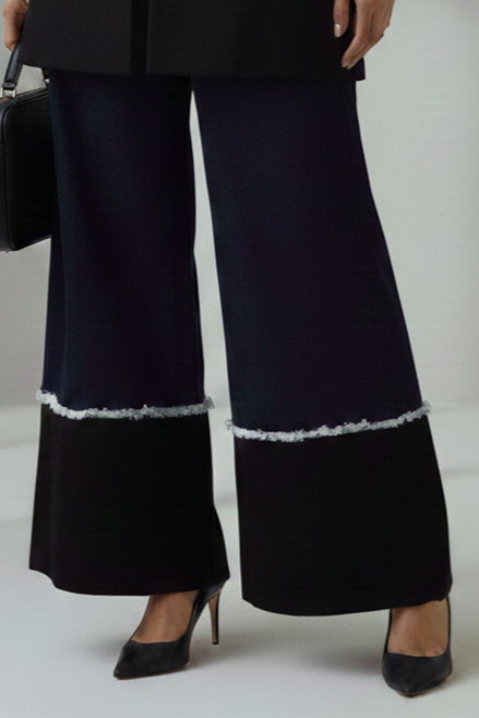 Two-Tone Frayed Denim Trousers – Ebbline - Blue
