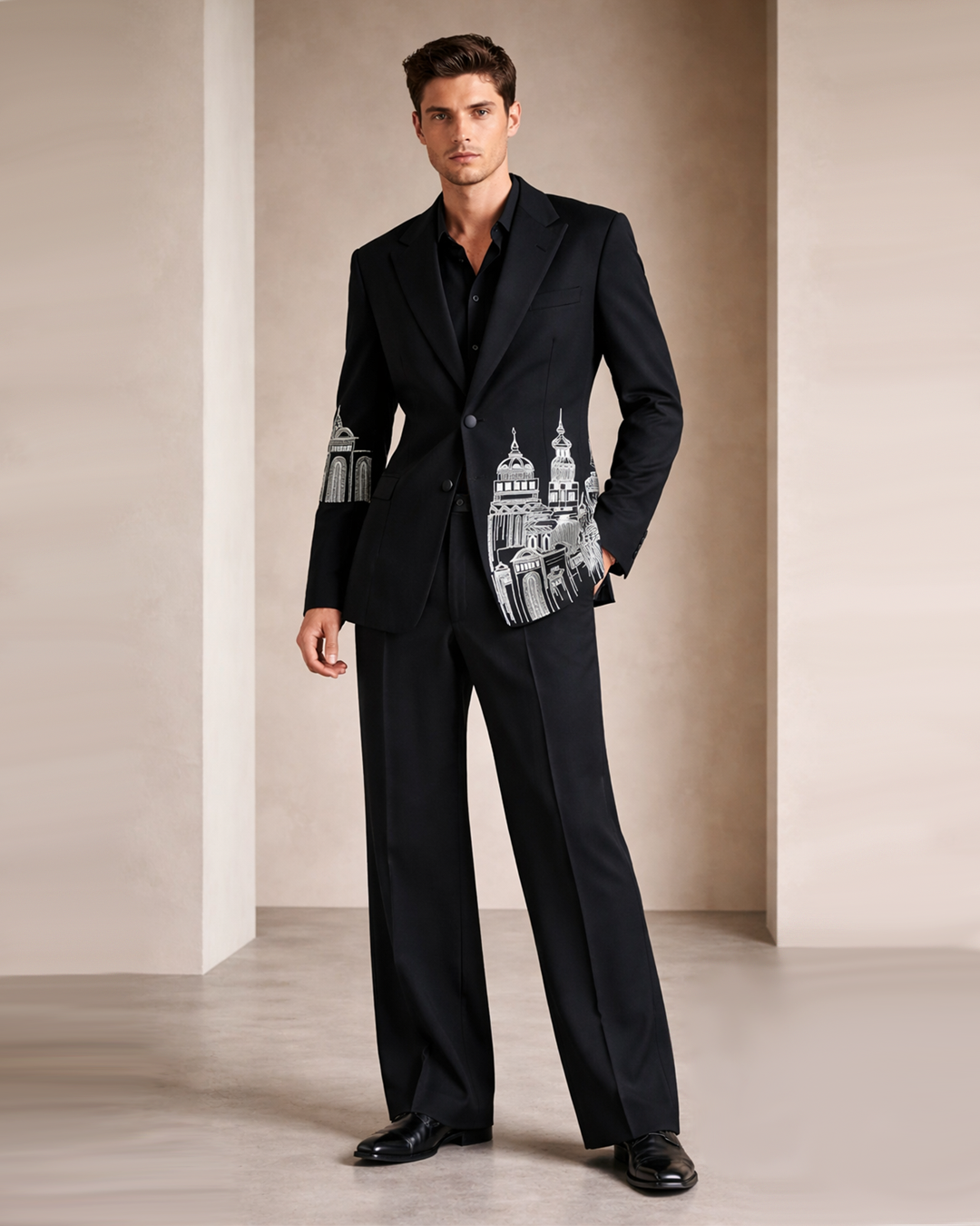 Men's Asymmetric Overlap Blazer – Imperium - Black