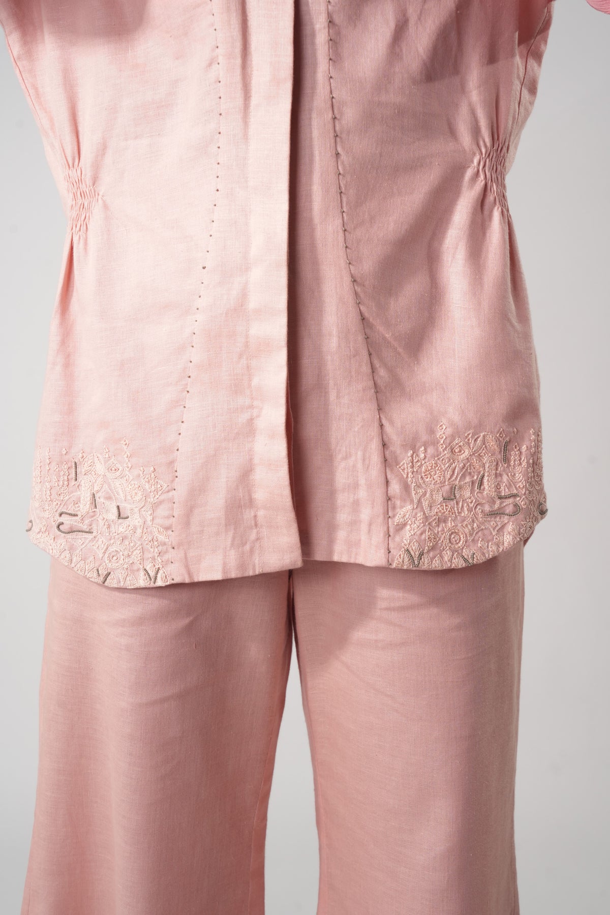 Puff Sleeve Hourglass Shirt – Aranya - Pink
