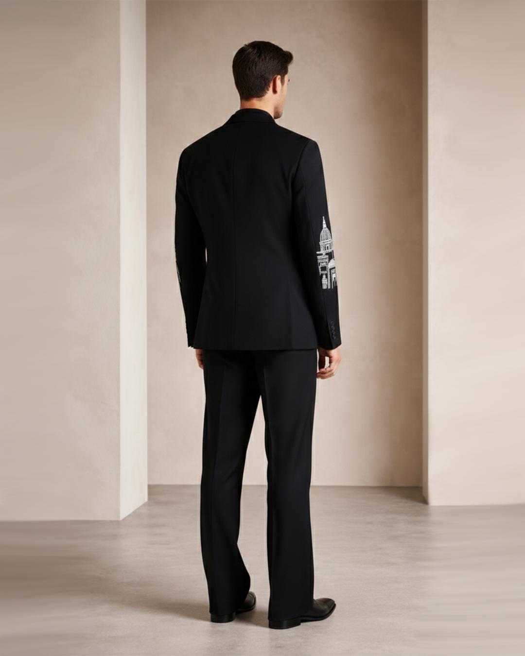 Men's Asymmetric Overlap Blazer – Imperium - Black