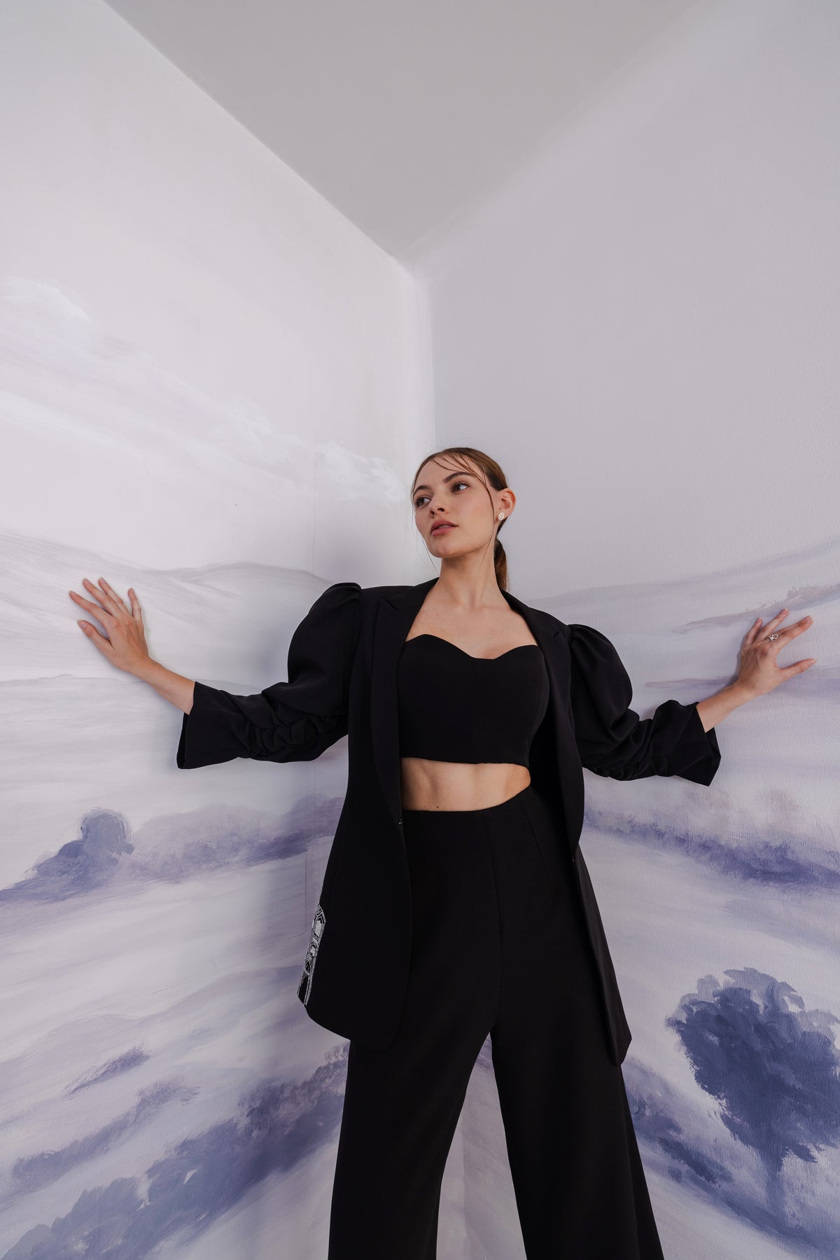 Puff Sleeve Tailored Blazer – Latin - Black