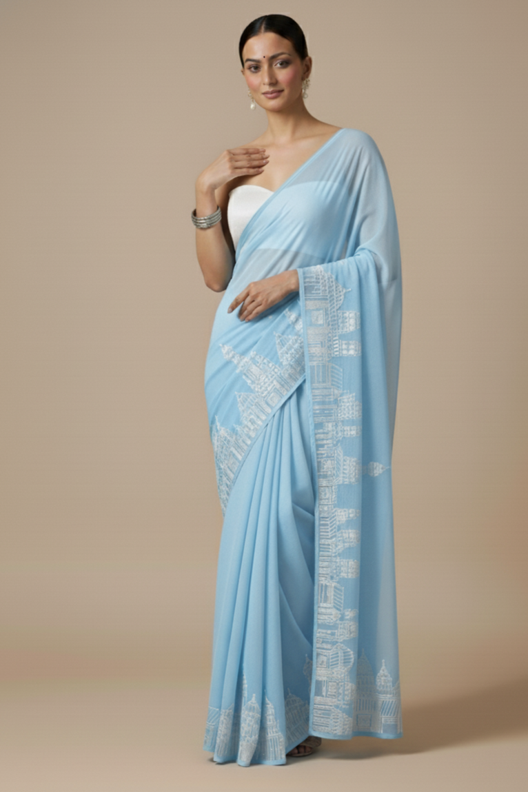Azure Heritage Pallu Saree