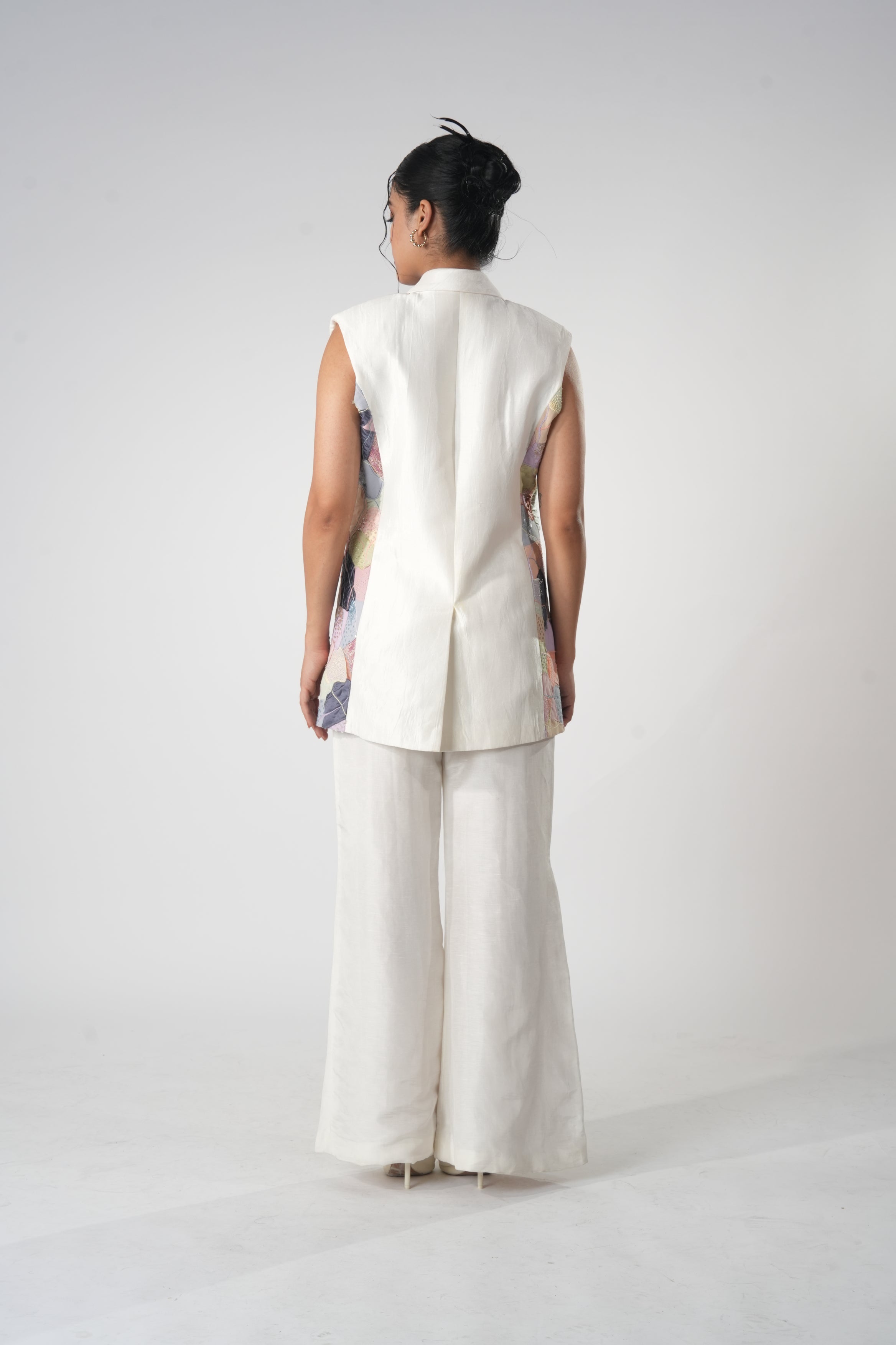 pastel mosaic longline blazer