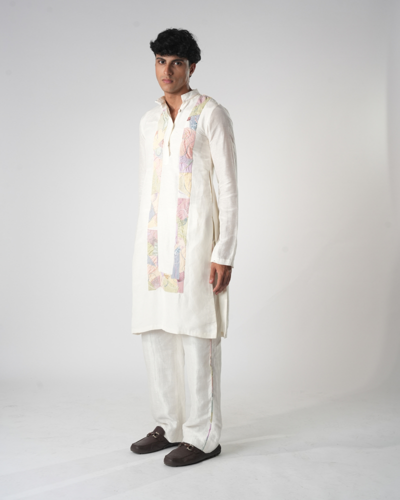 serene pastel panel kurta