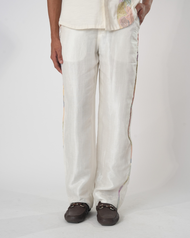patchwork line trim trouser