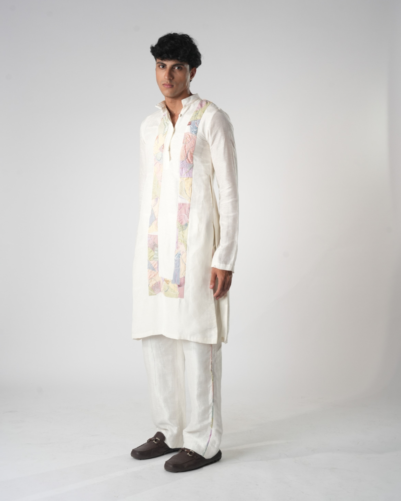 serene pastel panel kurta